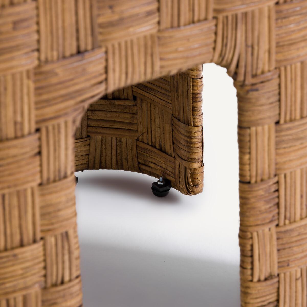 Garrance Solid Teak and Woven Rattan Bedside Table – image 5