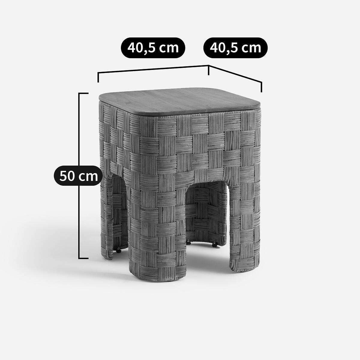 Garrance Solid Teak and Woven Rattan Bedside Table – image 8