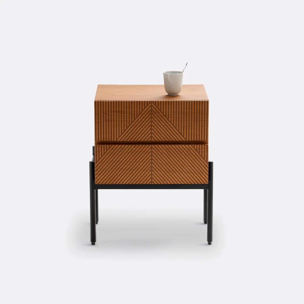 Lodge Bedside Table with 2 Drawers – image 2