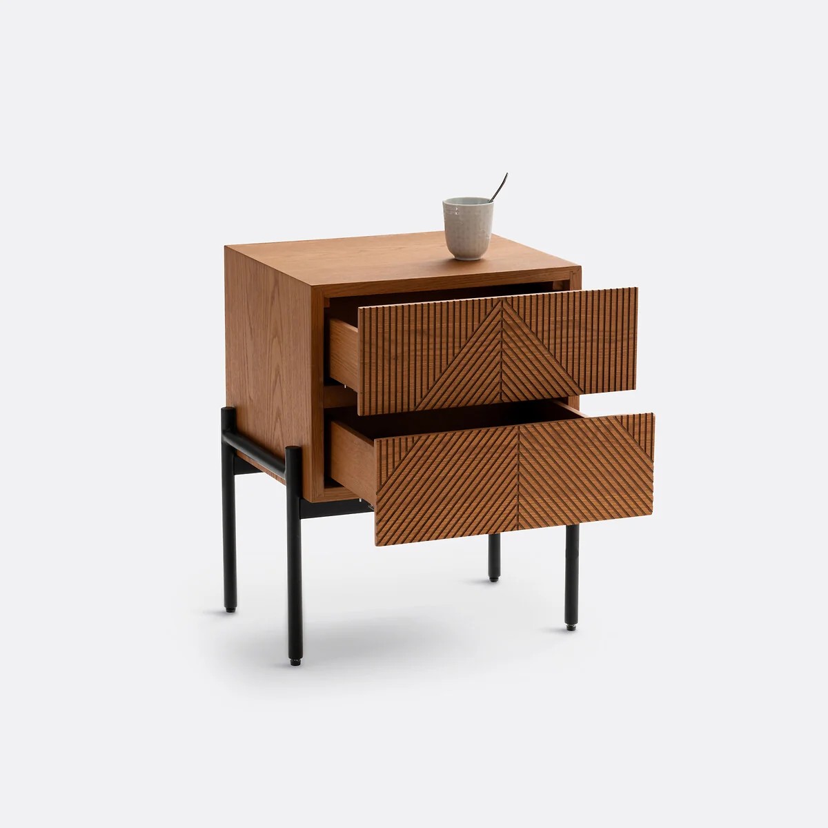Lodge Bedside Table with 2 Drawers – image 3