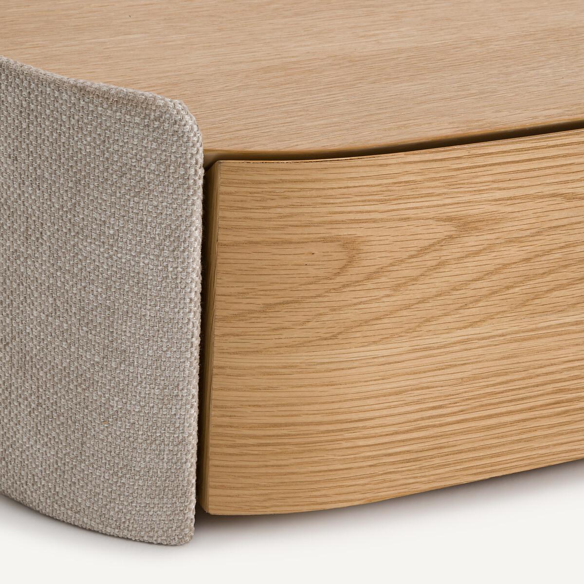 Firmo Wall-Mounted Bedside Table in Oak Veneer and Fabric – image 6