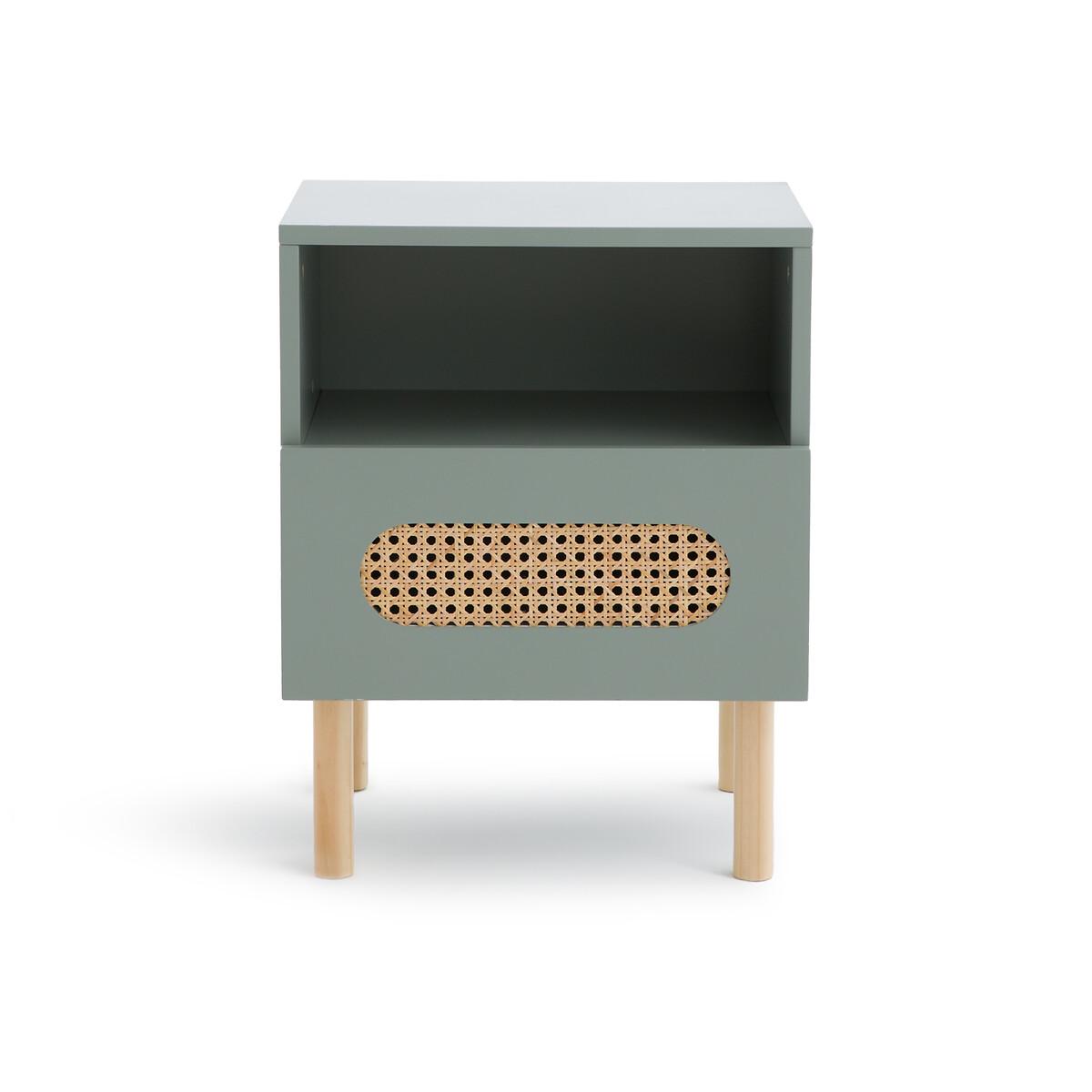 Pacome 1-Drawer Bedside Table with Canework Detail – image 2