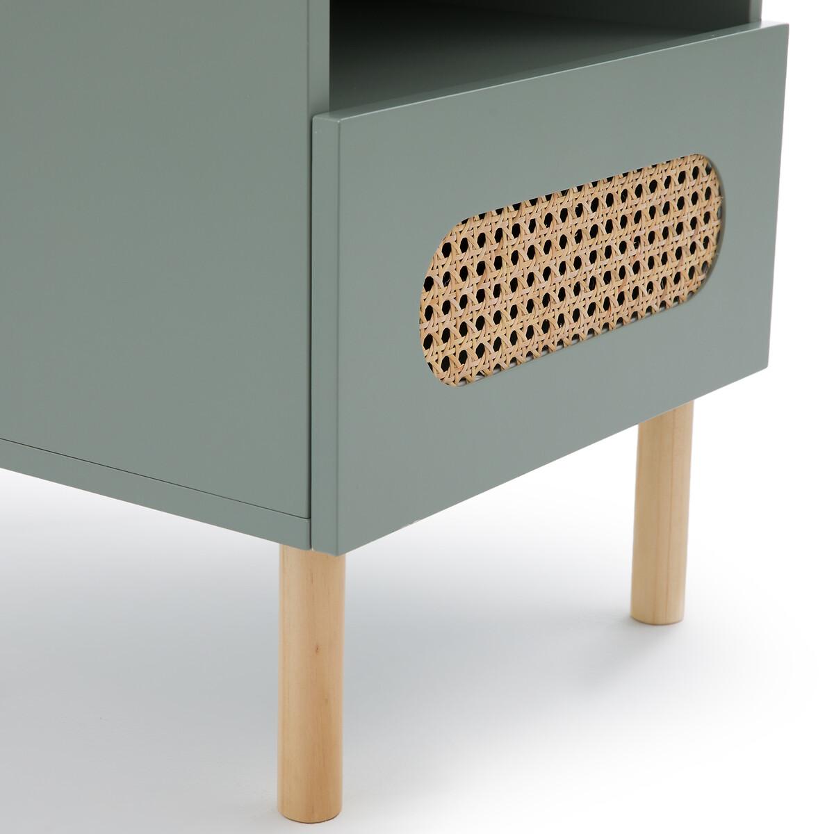 Pacome 1-Drawer Bedside Table with Canework Detail – image 5