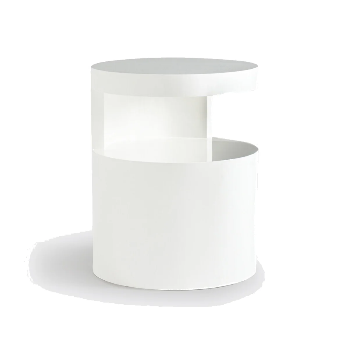 Newark Cylindrical Glossy Bedside Table – image 1
