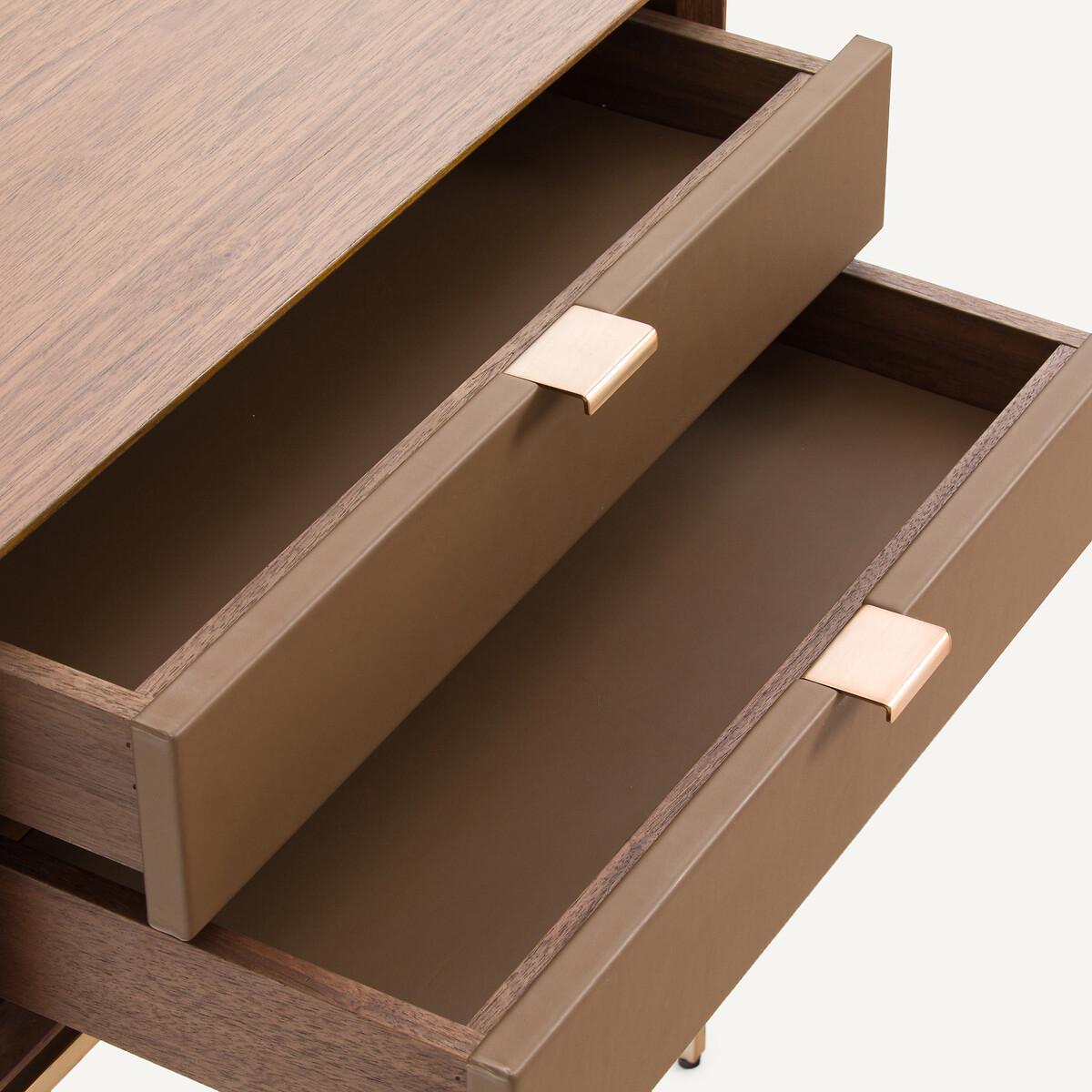 Delina Walnut / Leather Bedside Table – image 5
