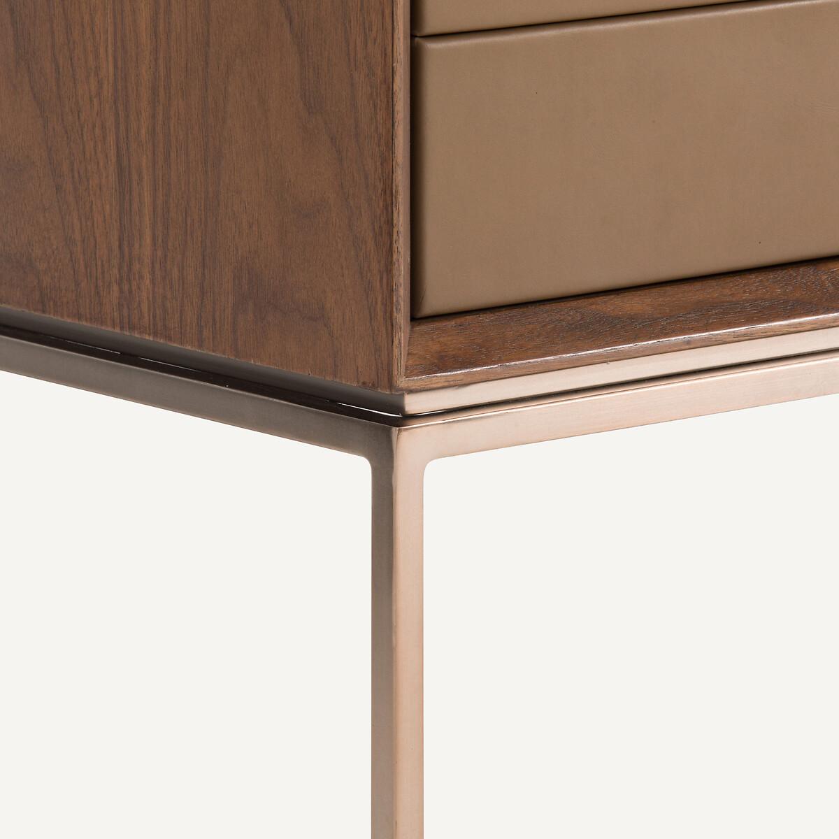 Delina Walnut / Leather Bedside Table – image 6