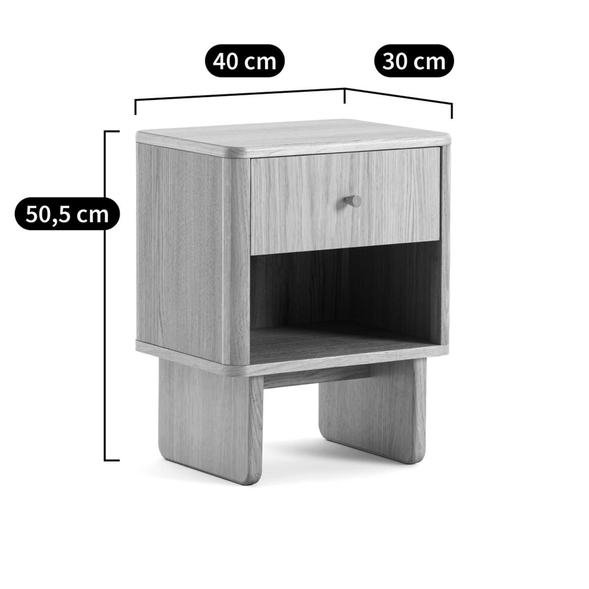 Aleks Oak Bedside Table – image 9