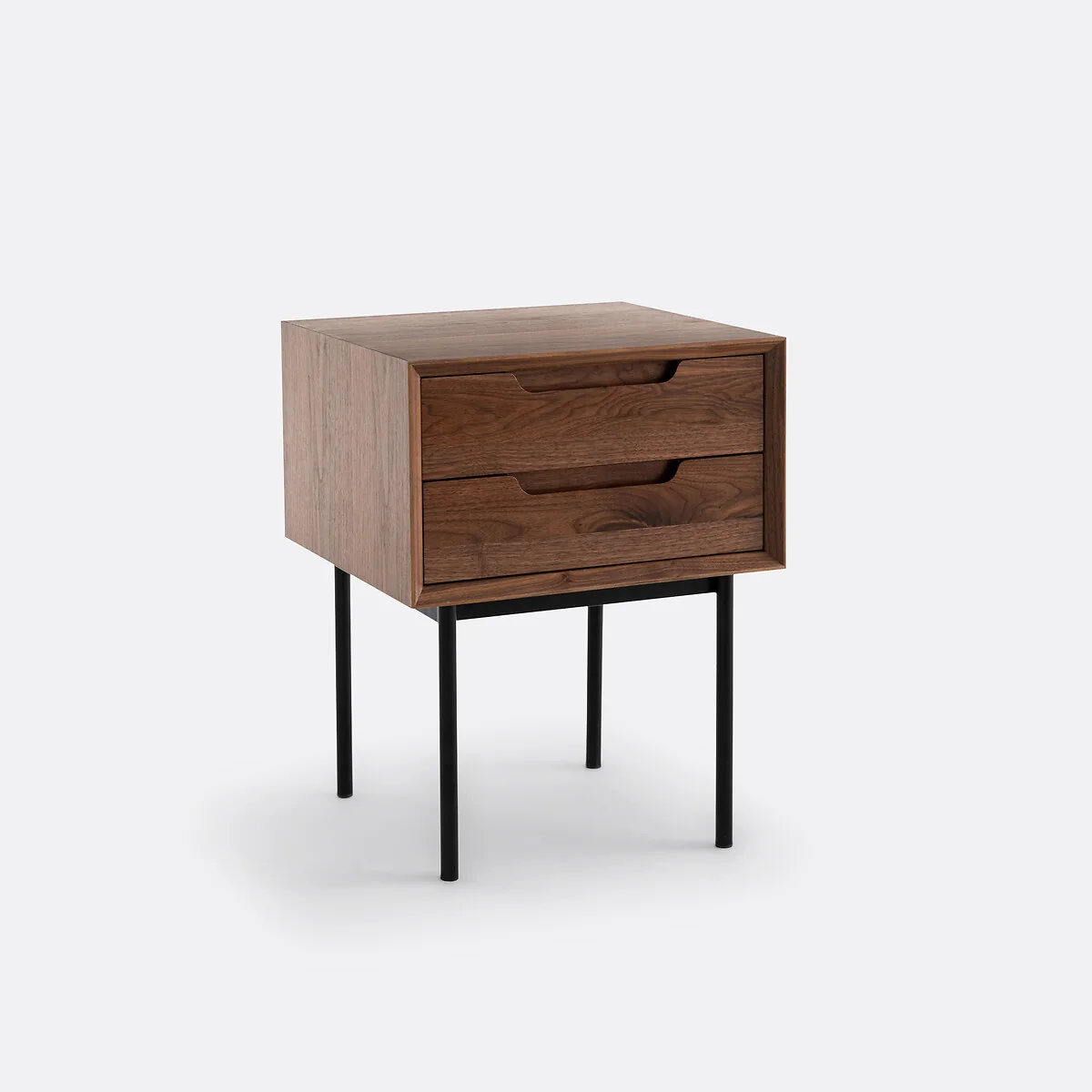 Noyeto 2-Drawer Wood & Metal Bedside Table – image 2