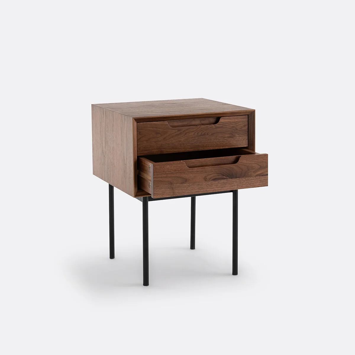 Noyeto 2-Drawer Wood & Metal Bedside Table – image 3