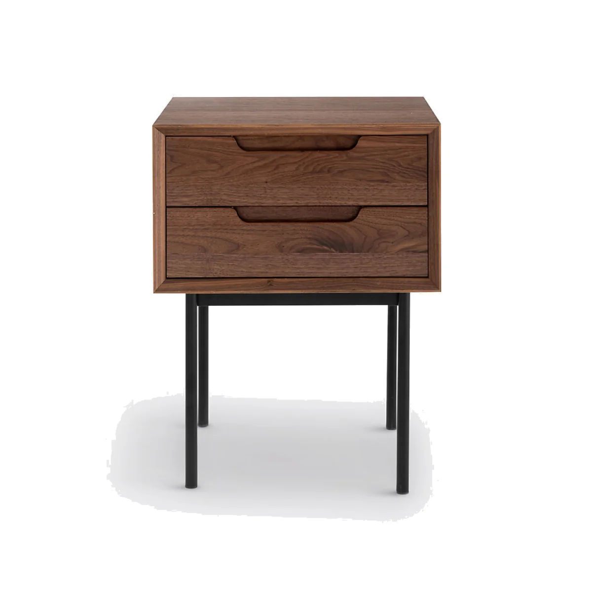 Noyeto 2-Drawer Wood & Metal Bedside Table – image 1