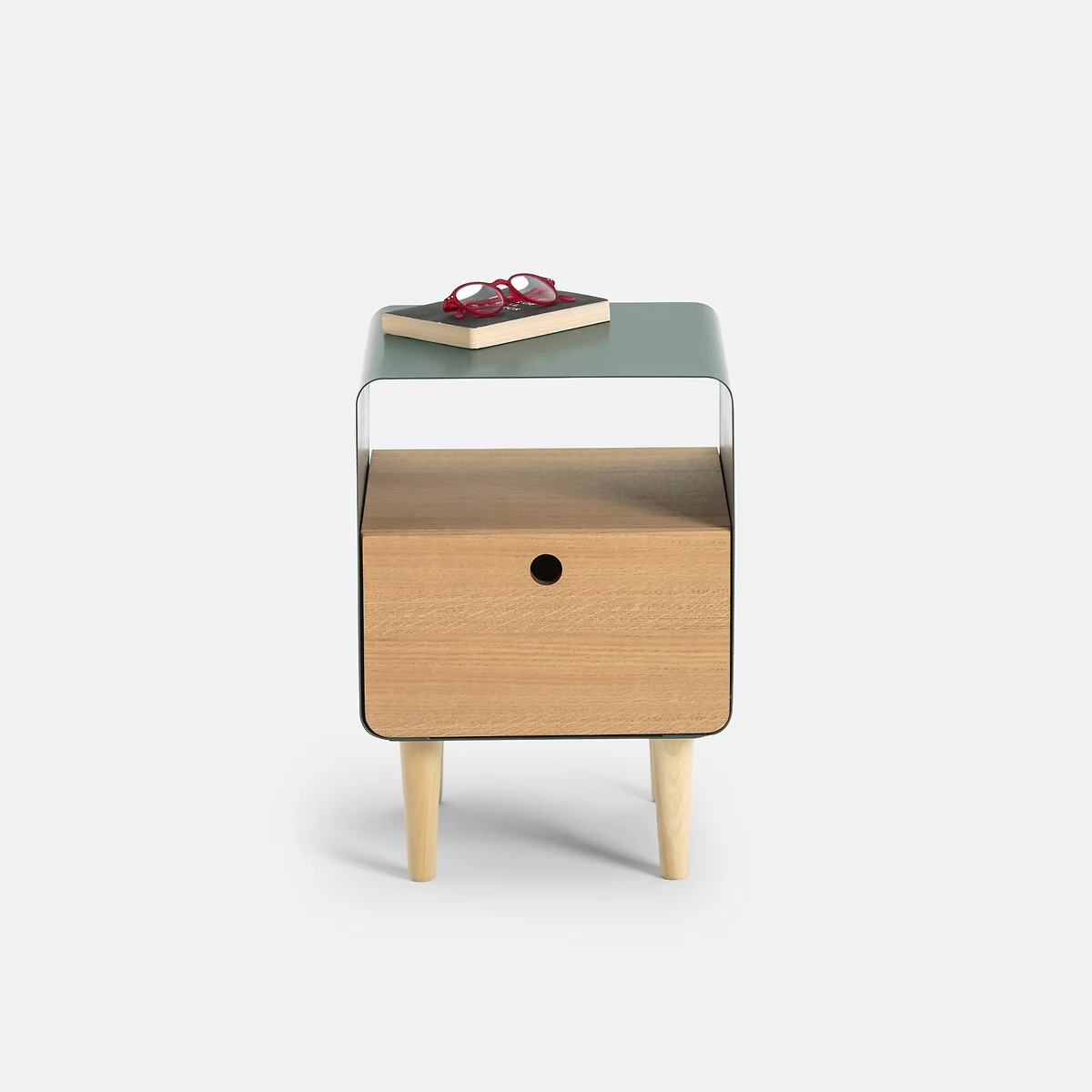 Joris Bedside Table in Ash Veneer and Metal – image 4