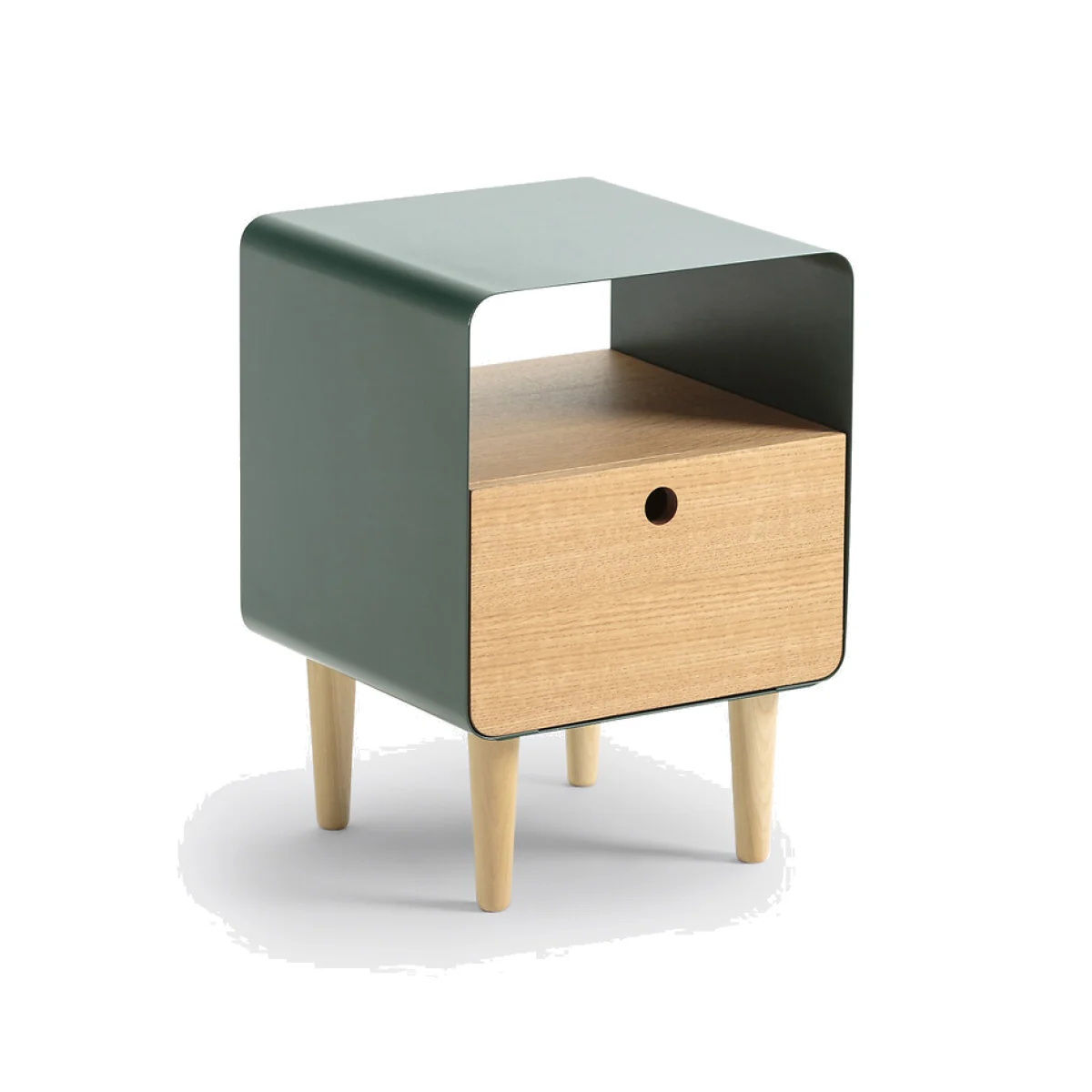 Joris Bedside Table in Ash Veneer and Metal – image 1