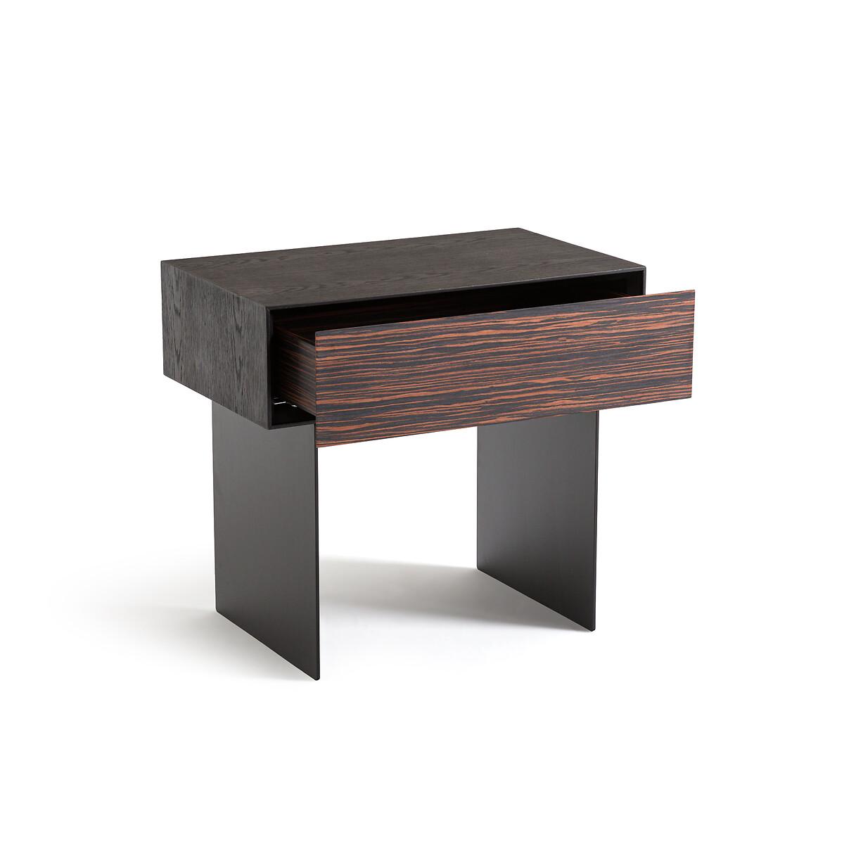 Fergus Ebony, Oak and Metal Bedside Table – image 2
