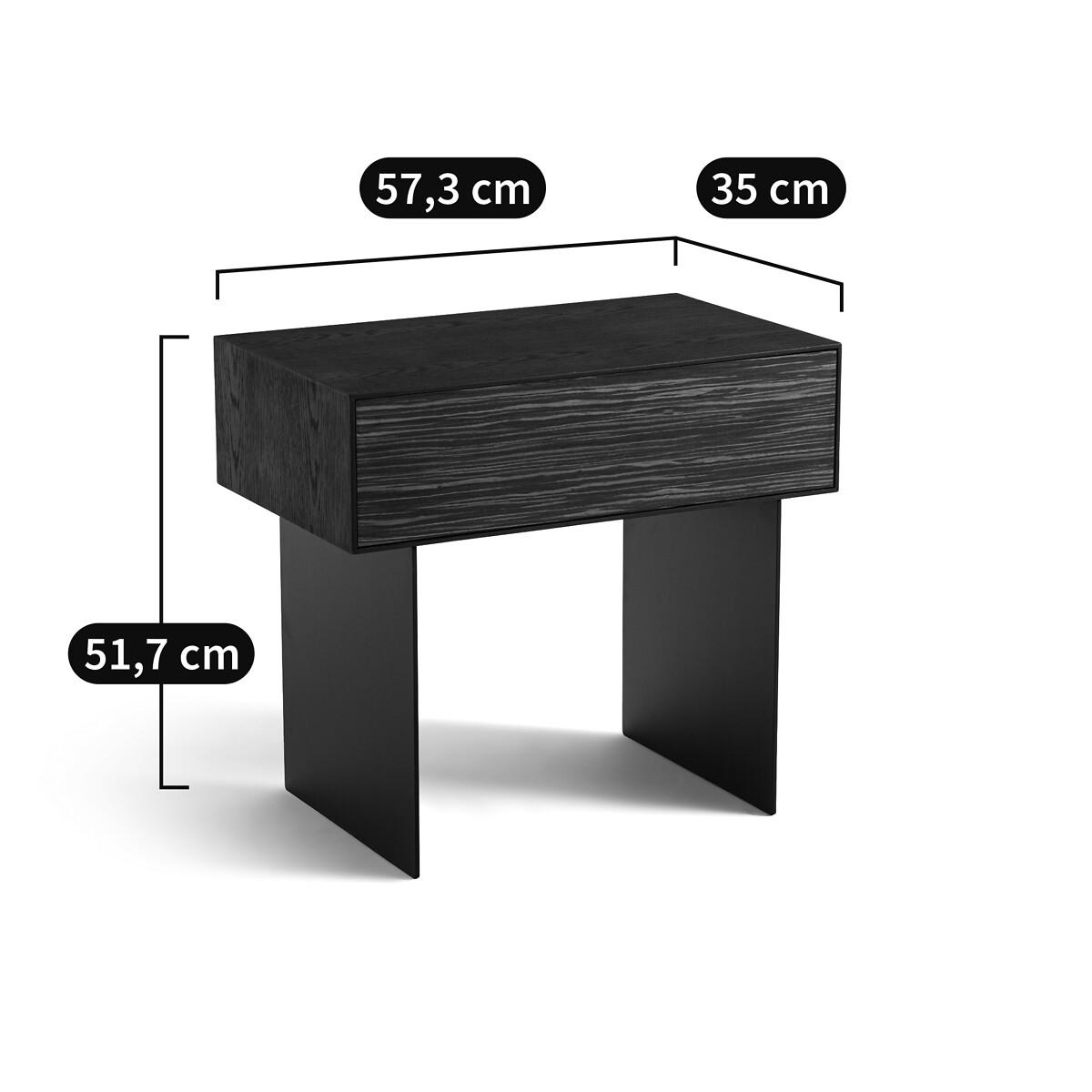 Fergus Ebony, Oak and Metal Bedside Table – image 7