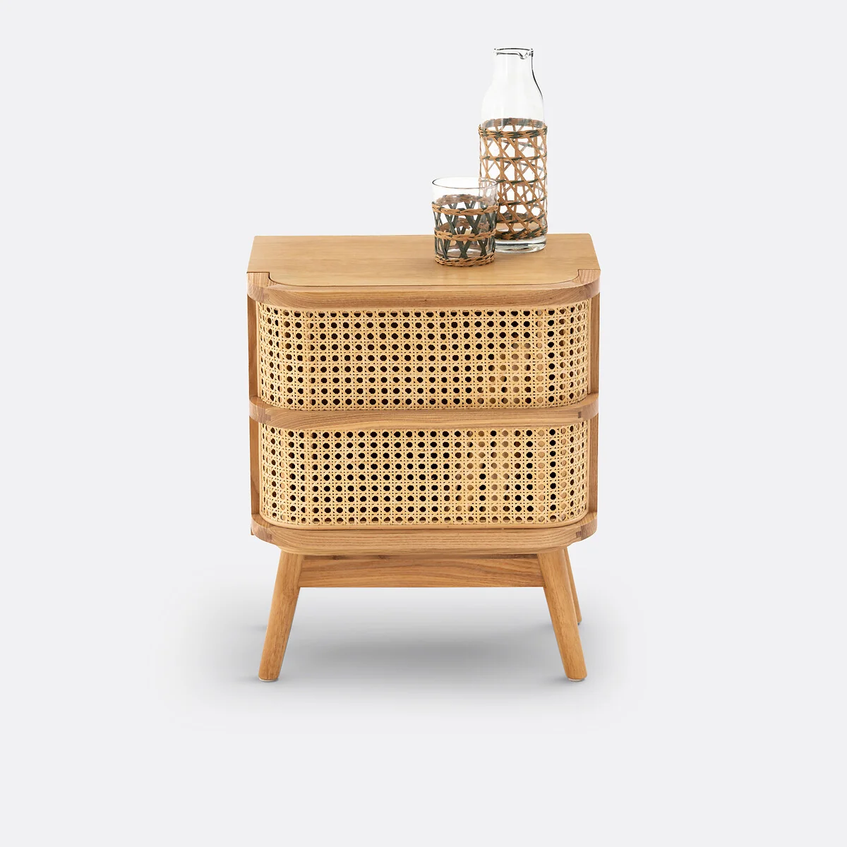 Laora Cane Bedside Table with 1 Drawer – image 2