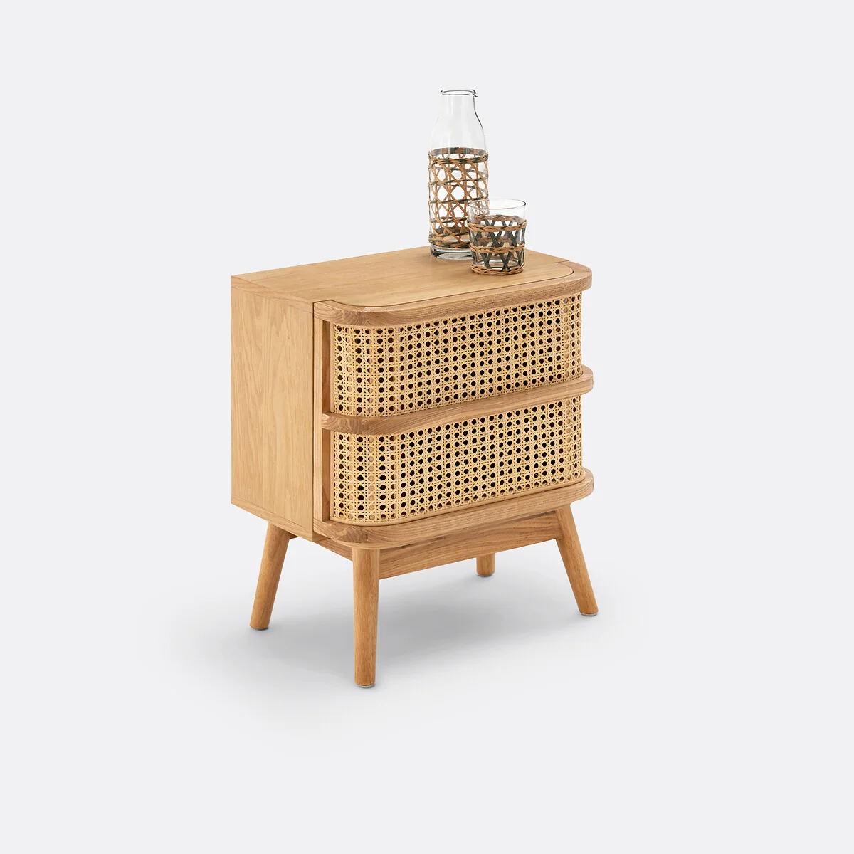 Laora Cane Bedside Table with 1 Drawer – image 3