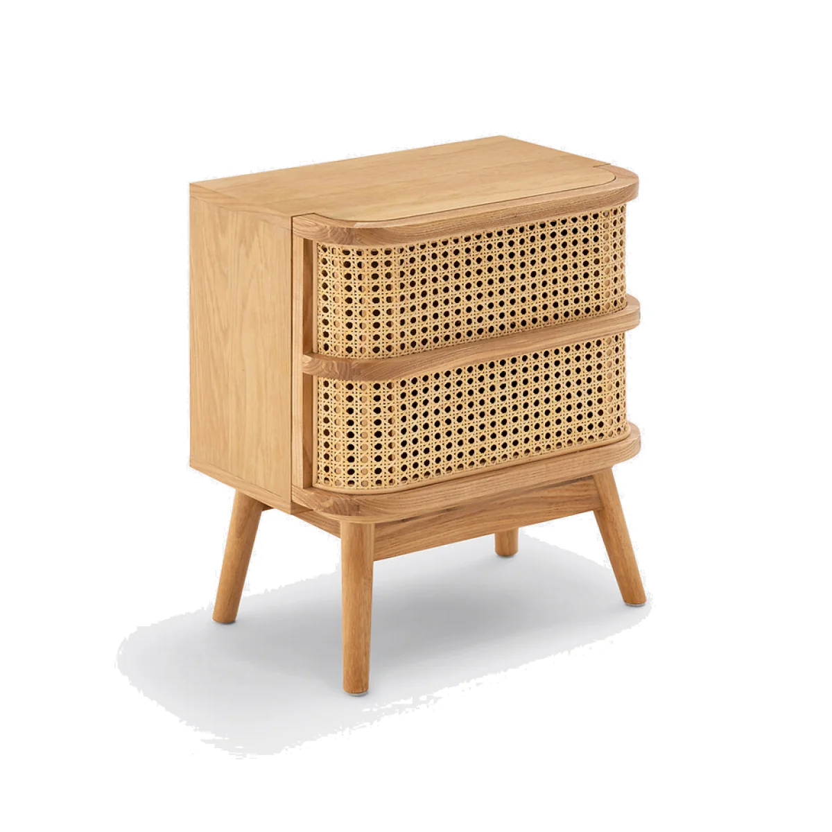 Laora Cane Bedside Table with 1 Drawer – image 1