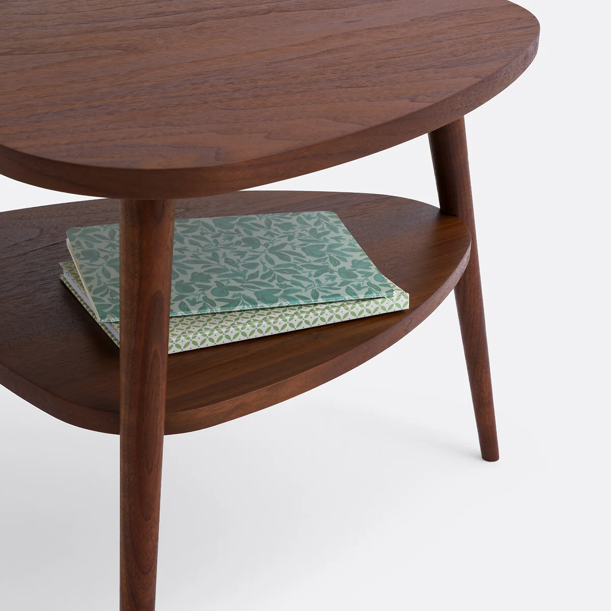 Quilda Walnut/Veneer Two-Tier Vintage Bedside Table – image 4