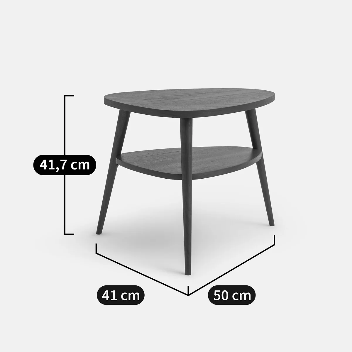 Quilda Walnut/Veneer Two-Tier Vintage Bedside Table – image 5