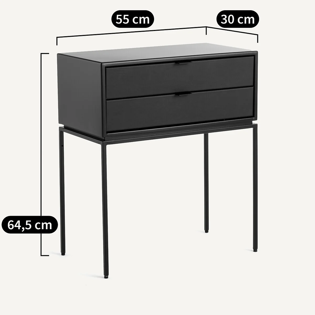 Réalto Metal & Leather Bedside Table – image 6