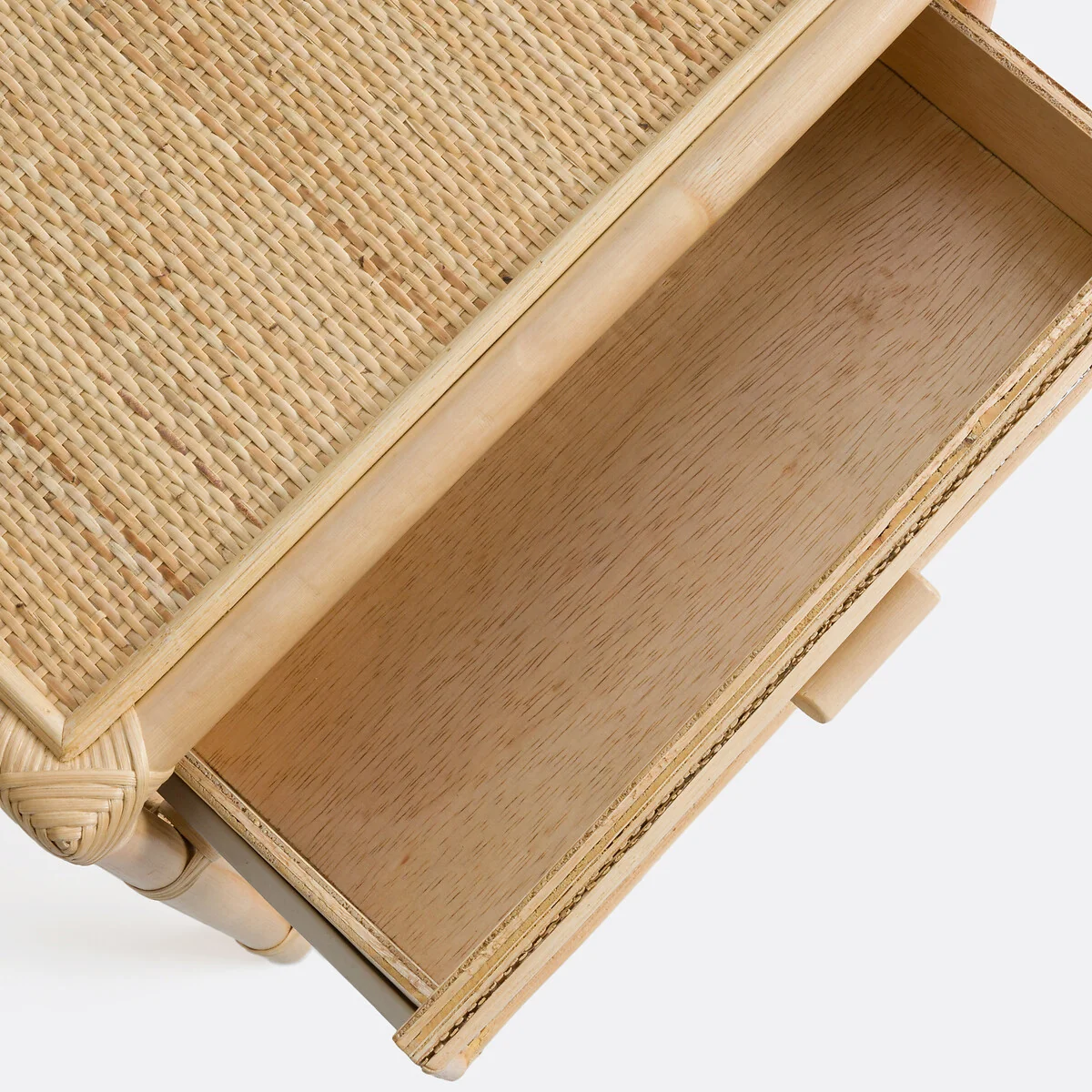 Kiara 1 Drawer and 1 Shelf Rattan Bedside Table – image 6