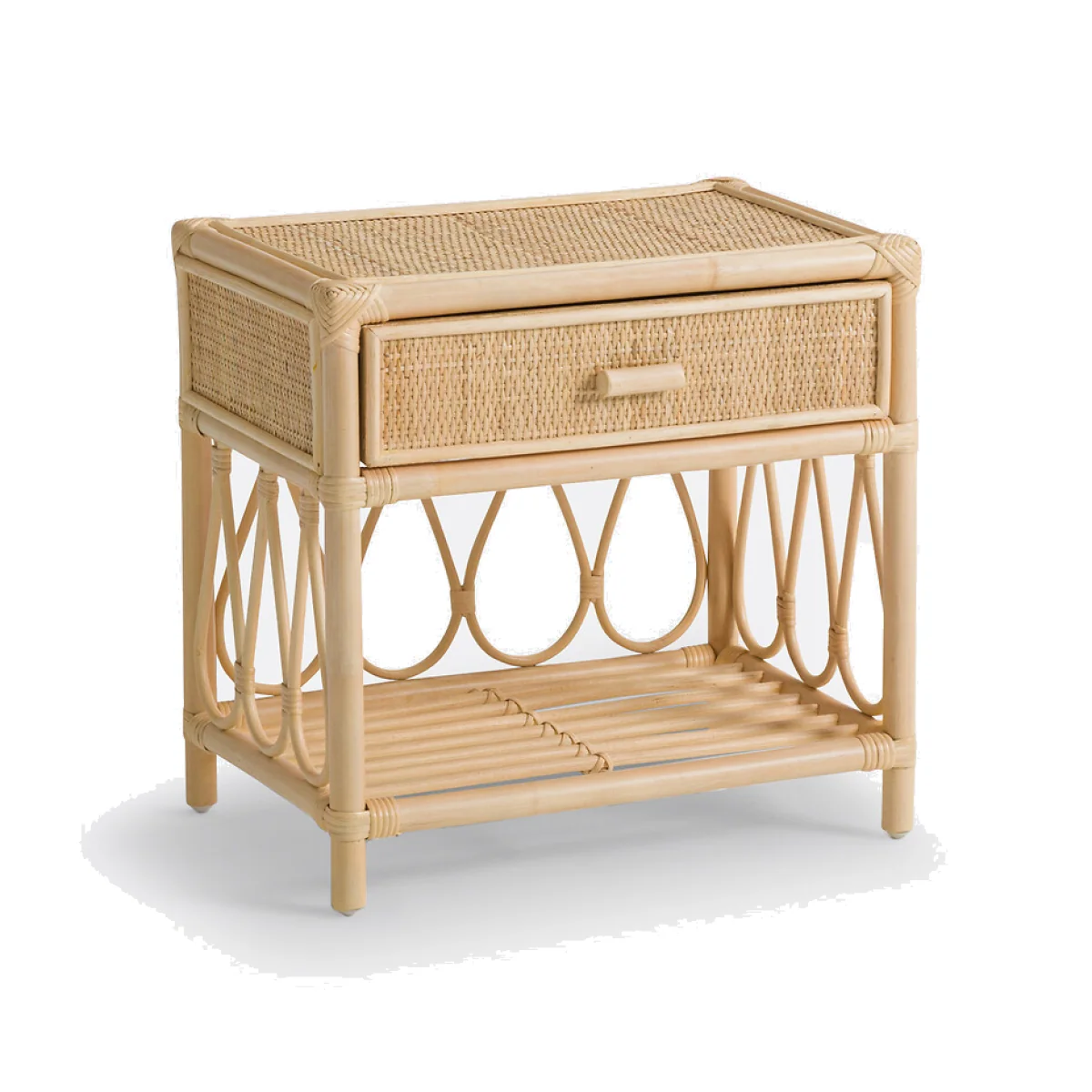 Kiara 1 Drawer and 1 Shelf Rattan Bedside Table – image 1