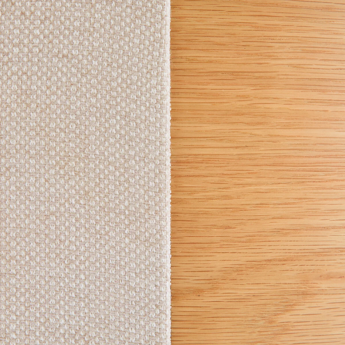 FIrmo Oak Veneer and Textured Fabrib Bedside Table – image 6