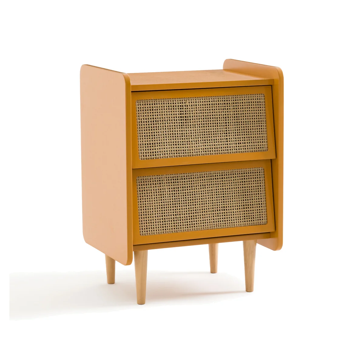 Taga 2-Drawer Cane Bedside Table – image 1