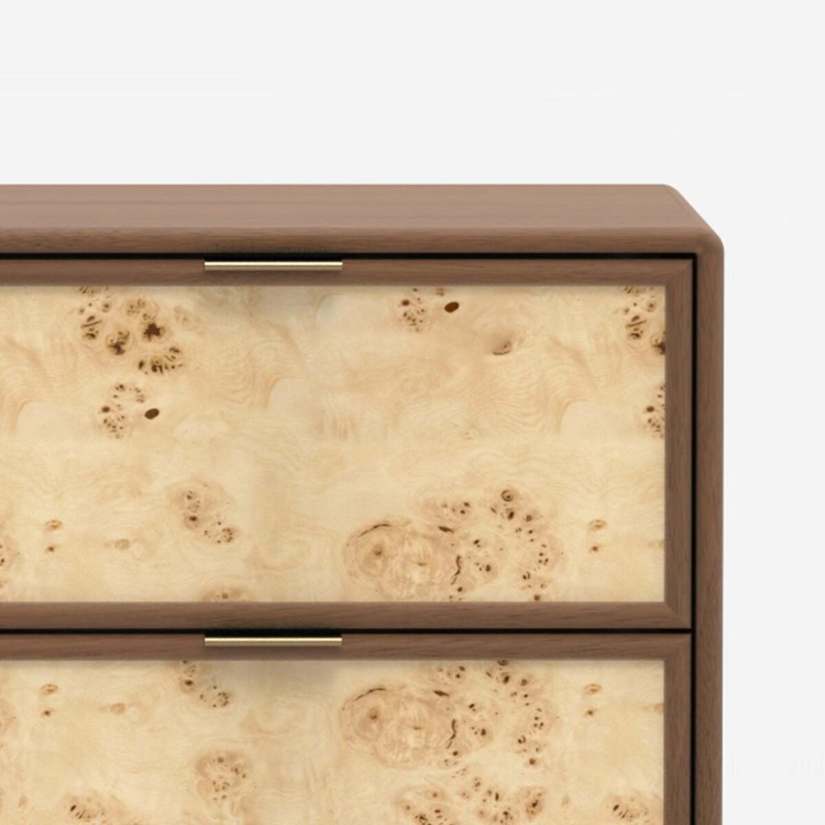 Umber Burl & Mango Wood 2 Drawer Bedside Table – image 4