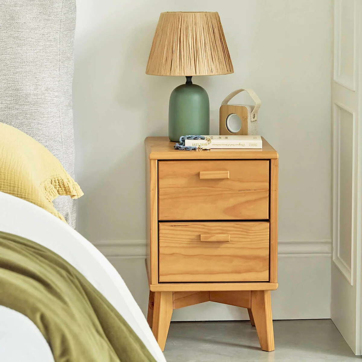 Astrid Bedside Table with 2 Drawers – image 2