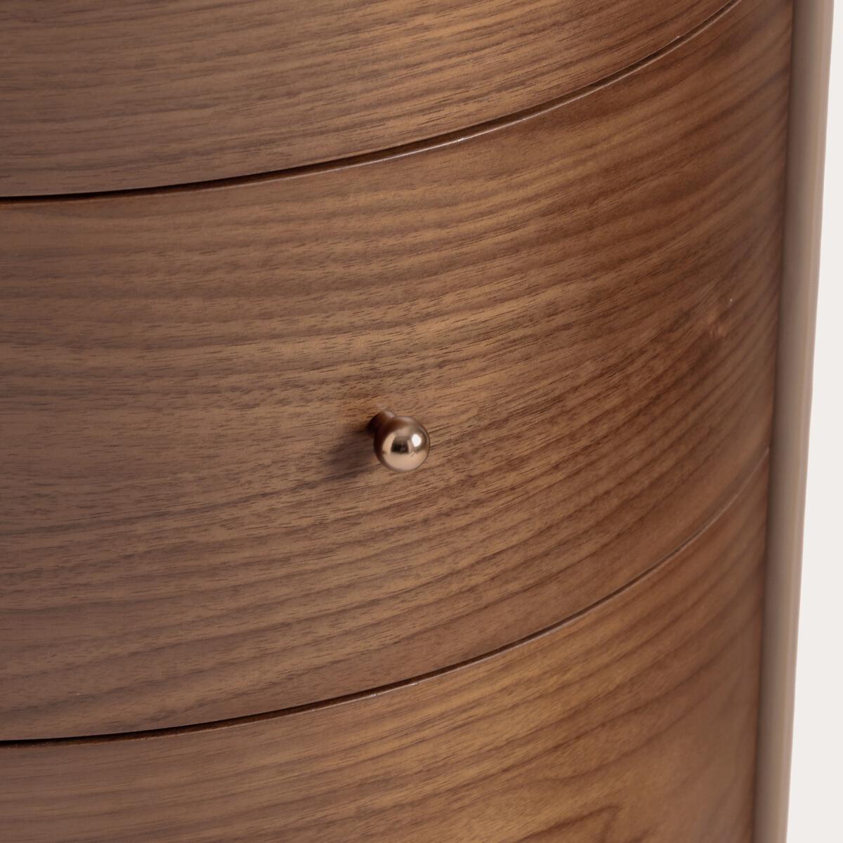 Firmo Walnut & Leather Bedside Table Drawers – image 5