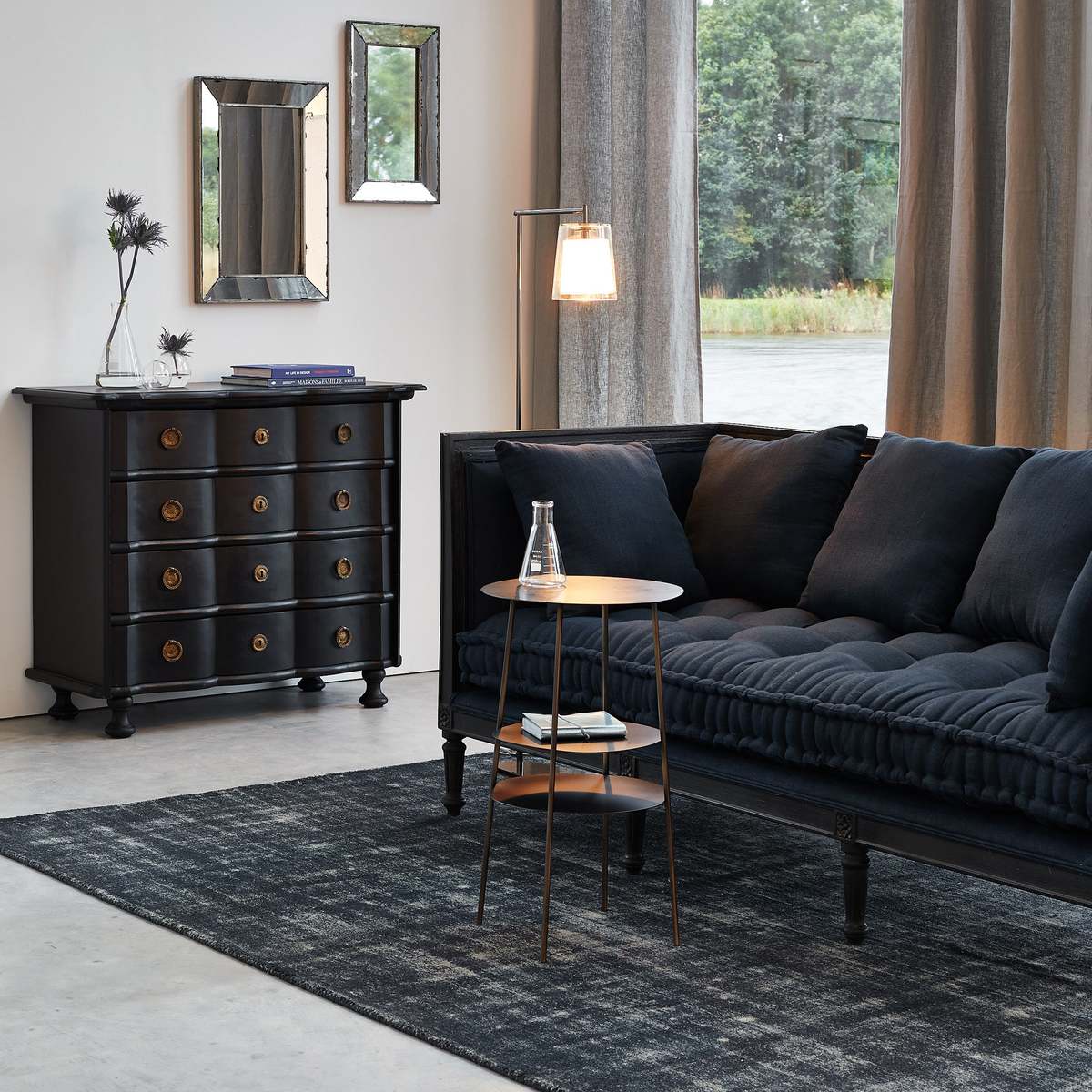 FRACTALE Bedside Cabinet with Gun Metal Finish – image 6