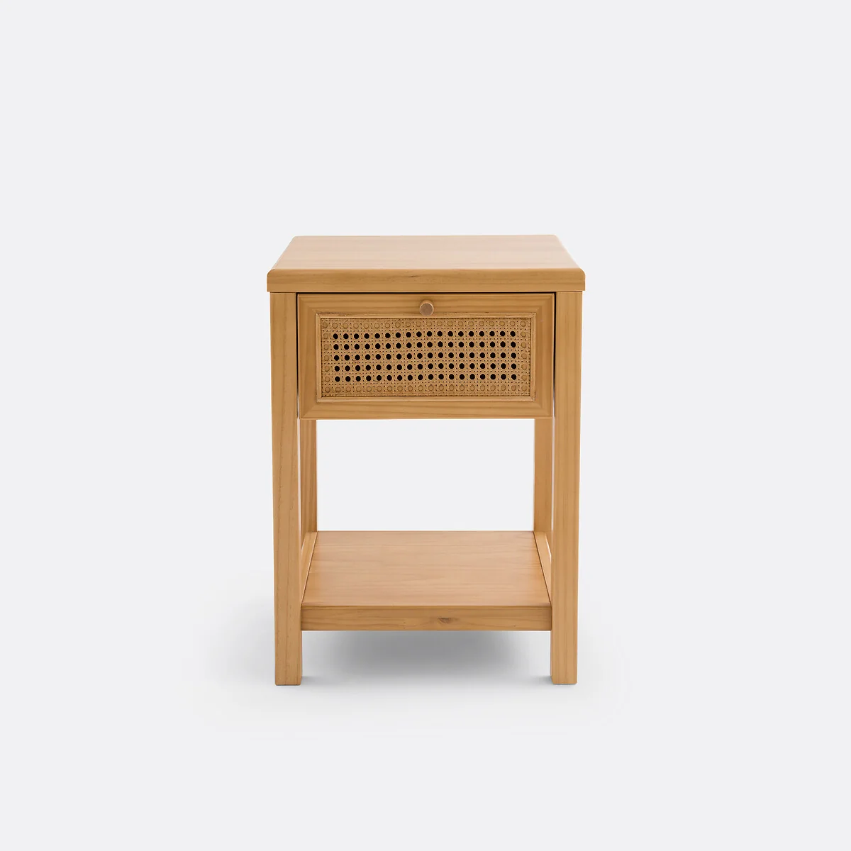 Mora 1-Drawer Pine & Cane Bedside Table – image 2