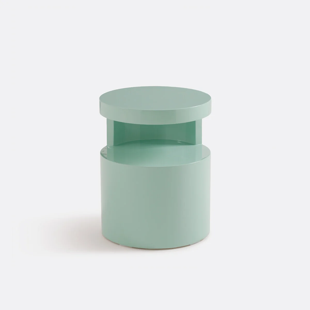 Newark Cylindrical Glossy Bedside Table – image 2