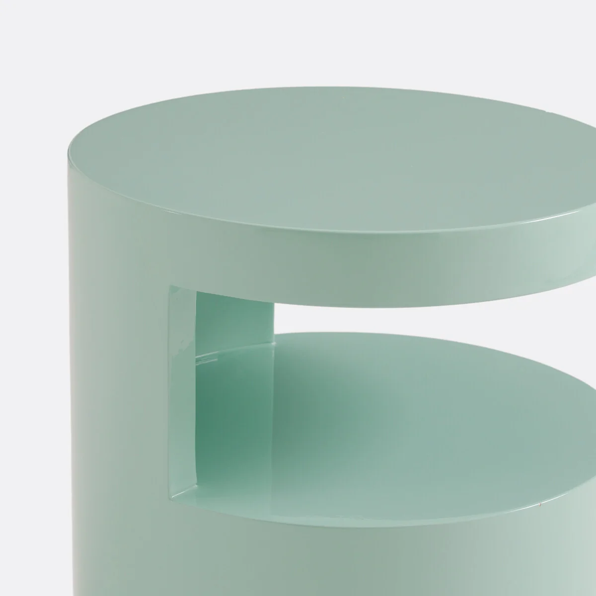 Newark Cylindrical Glossy Bedside Table – image 3