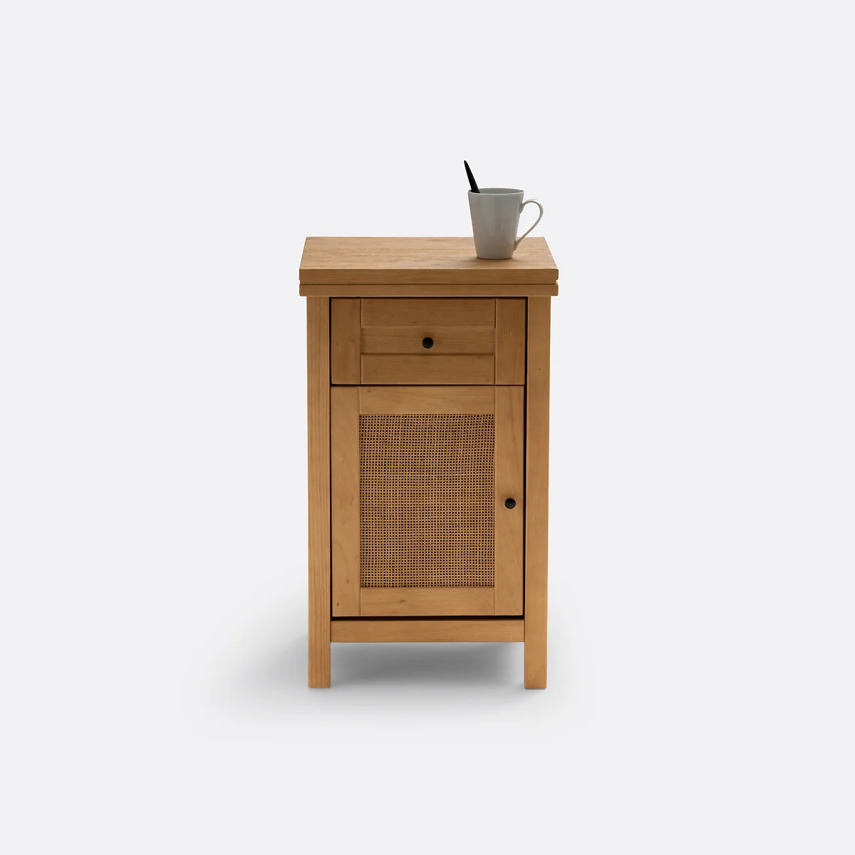 Gabin Bedside Table with 1 Drawer & 1 Cane Cupboard – image 2