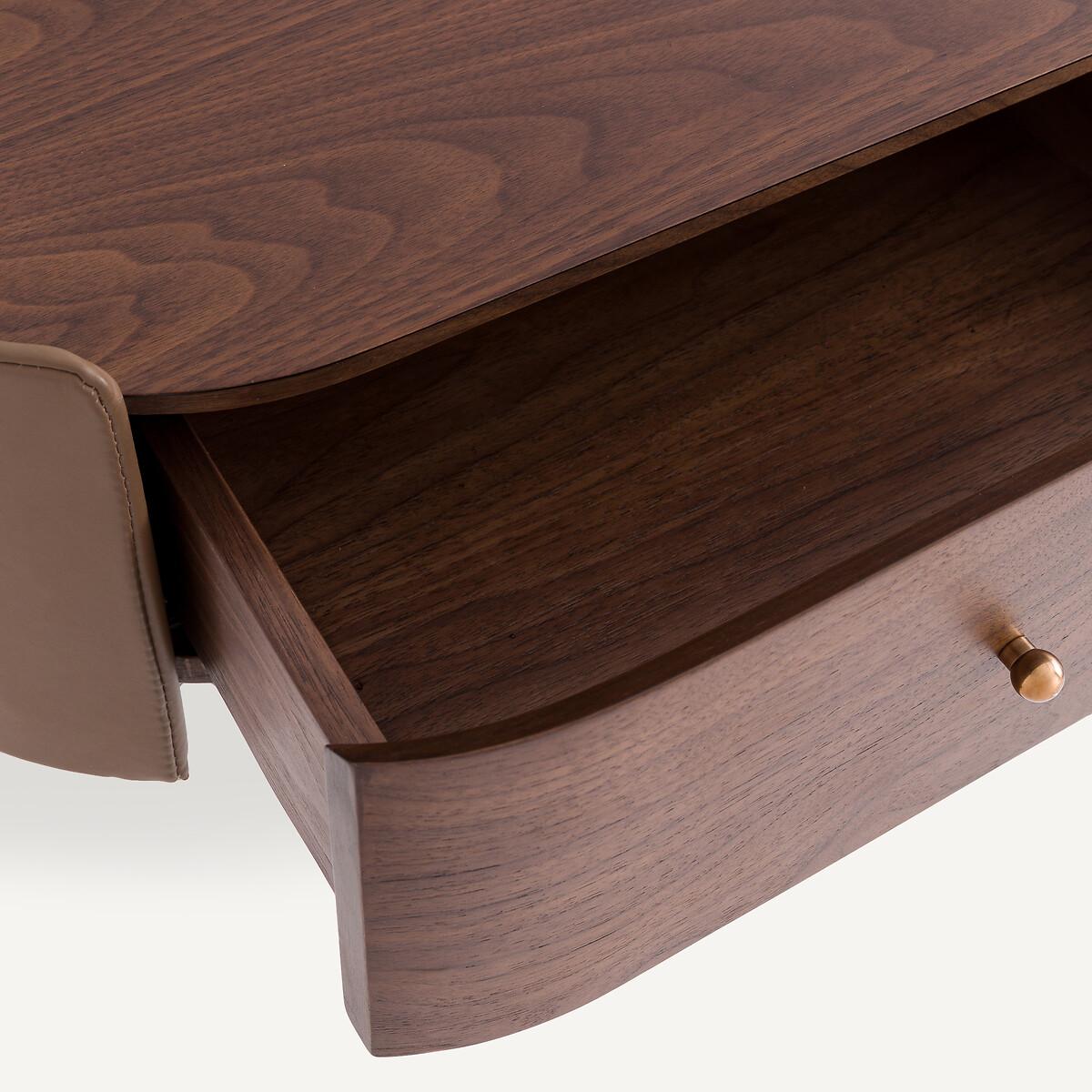Firmo Walnut & Leather Wall Bedside Table – image 6