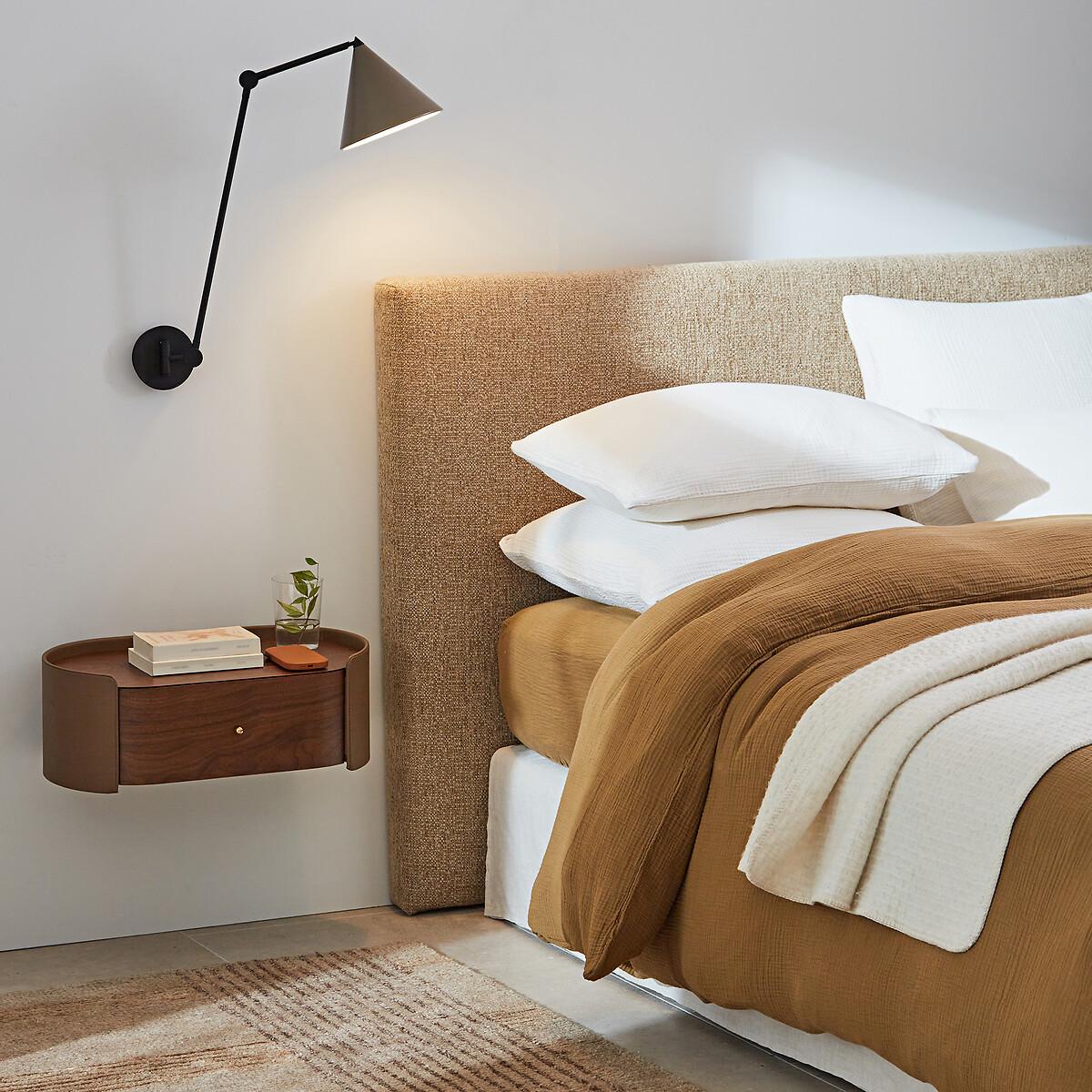 Firmo Walnut & Leather Wall Bedside Table – image 7