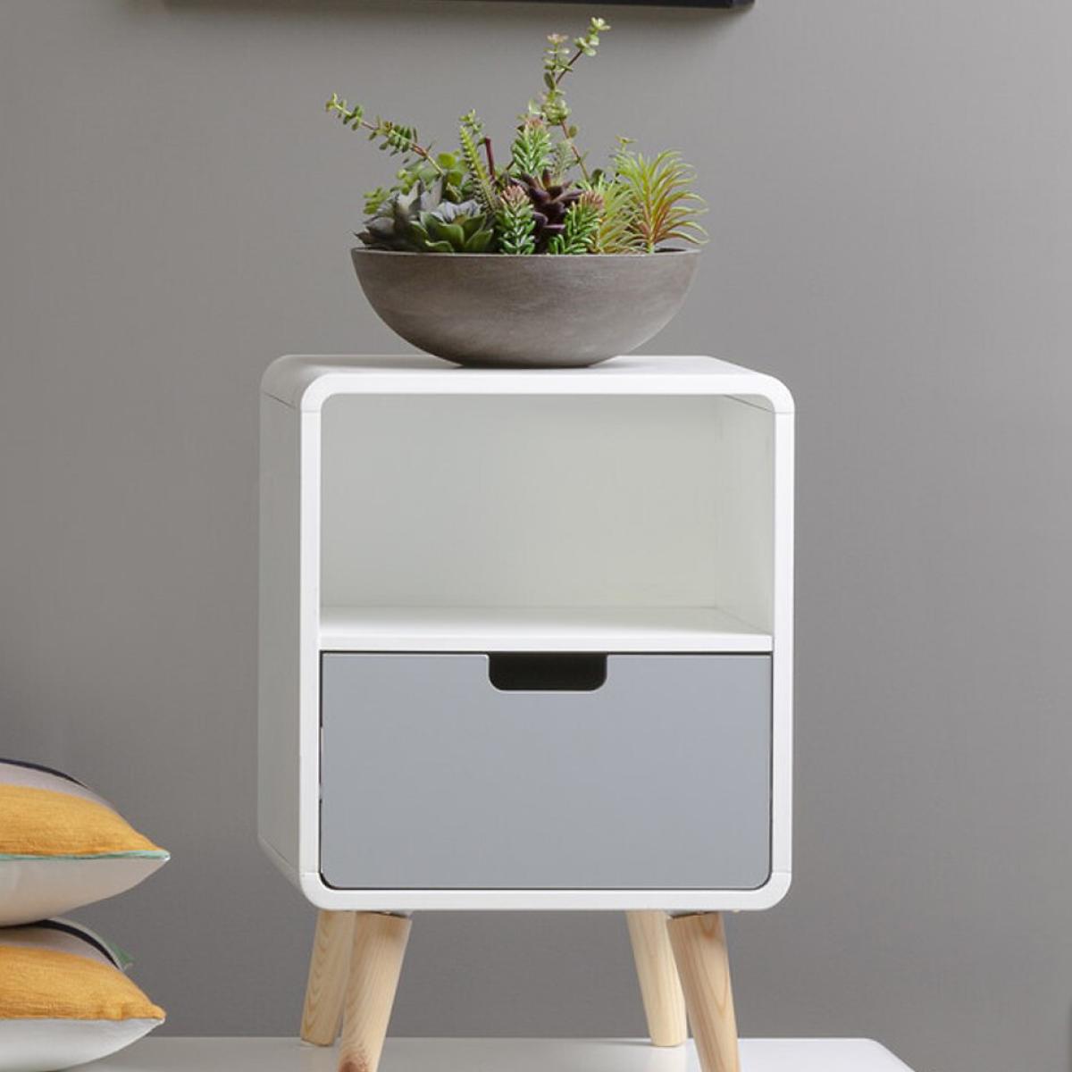 Nordic 1-Drawer Bedside Table with Shelf – image 3