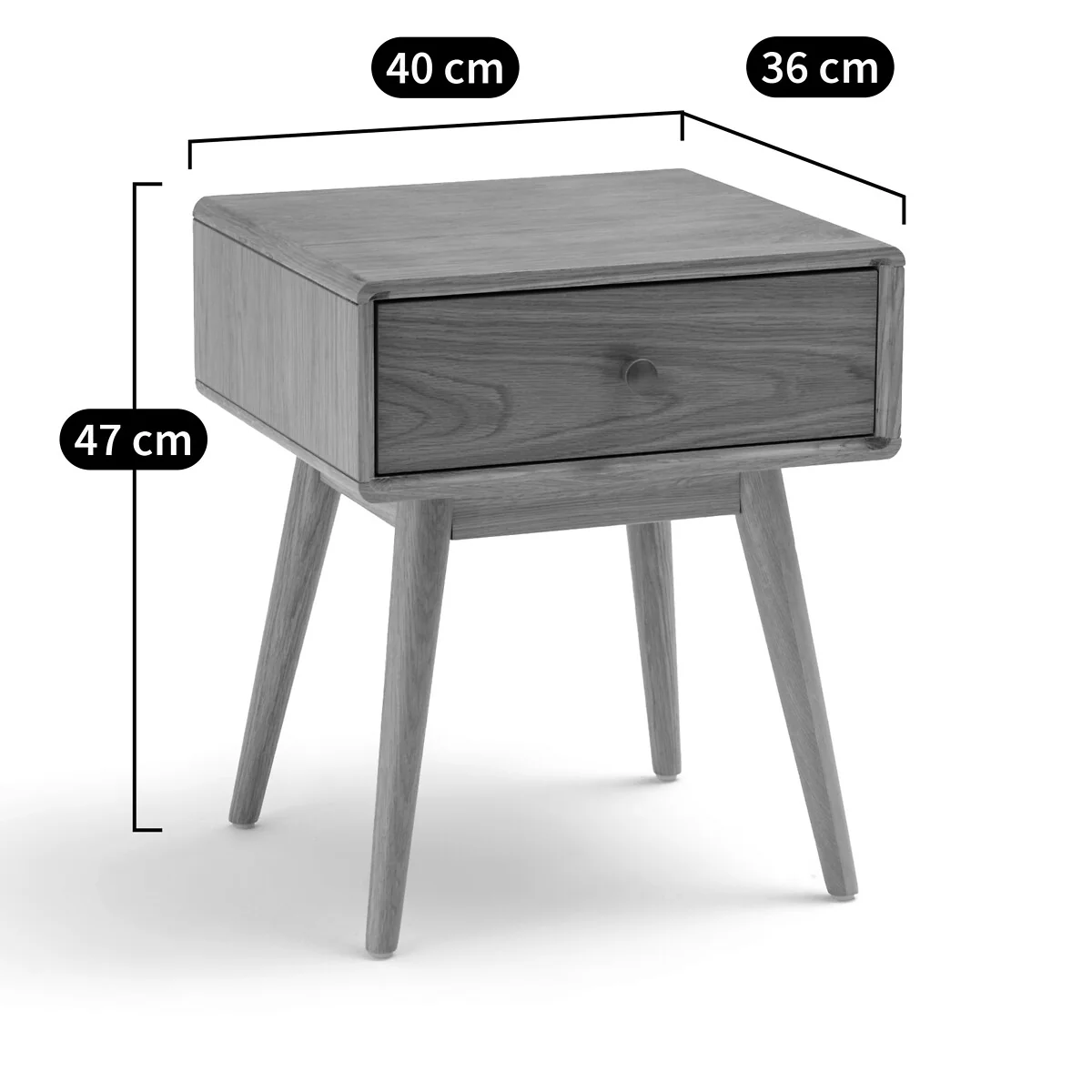 Miji 1 Drawer Oak Veneer Bedside Table – image 6