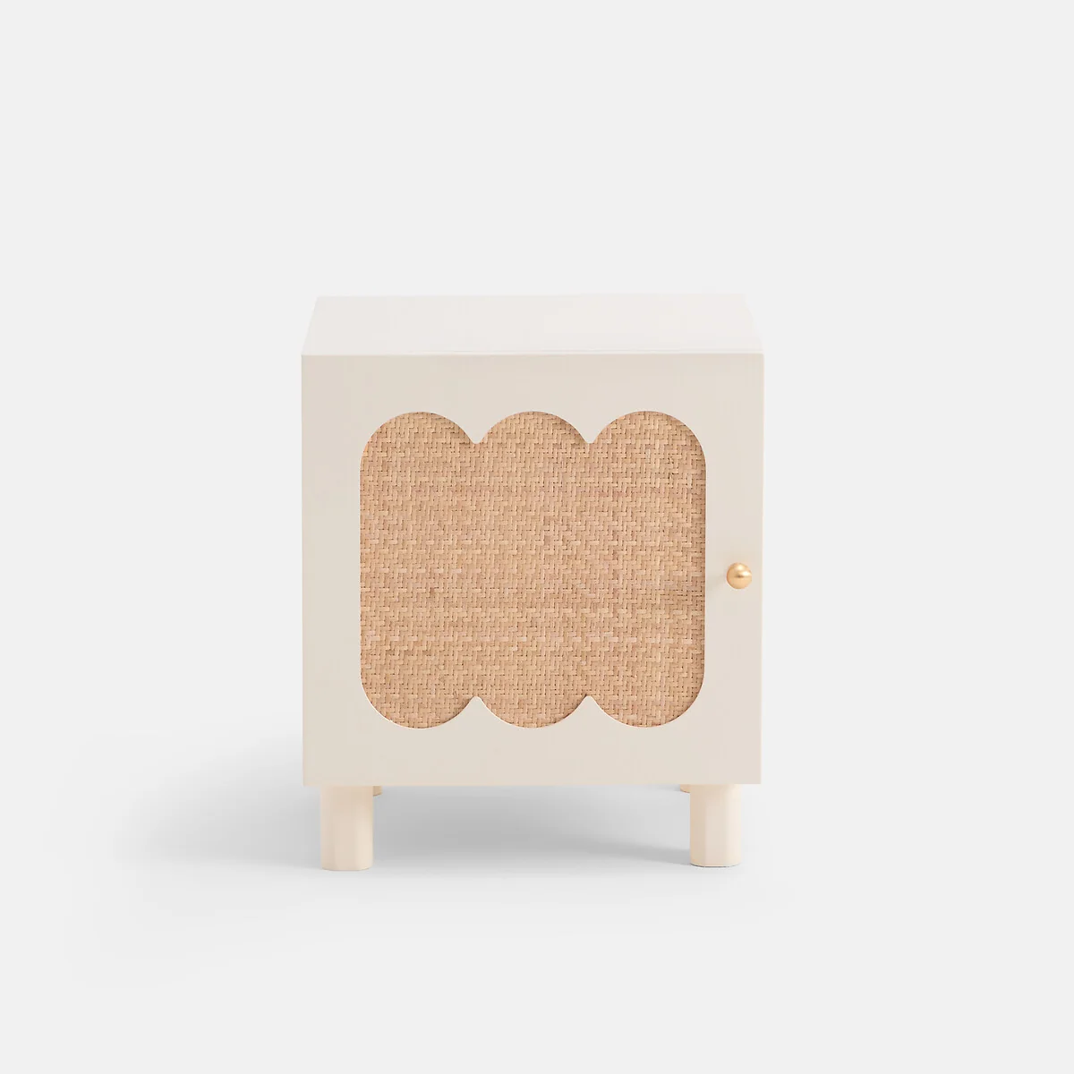 Ptilu Oak/Rattan 1-Door Bedside Table – image 2