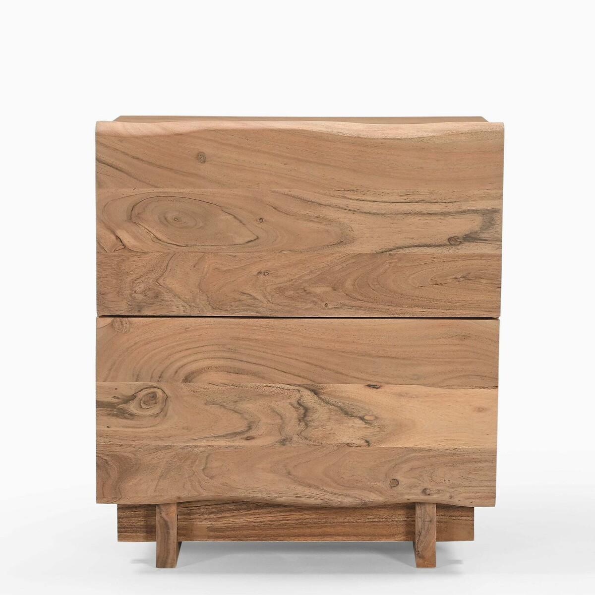 Dawson Rustic Acacia Wood Two Drawer Bedside Table – image 2