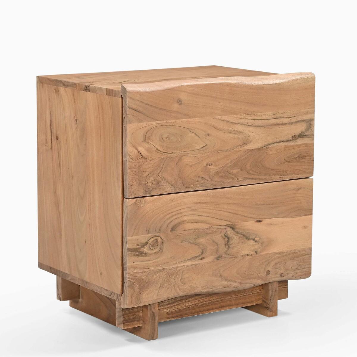 Dawson Rustic Acacia Wood Two Drawer Bedside Table – image 3