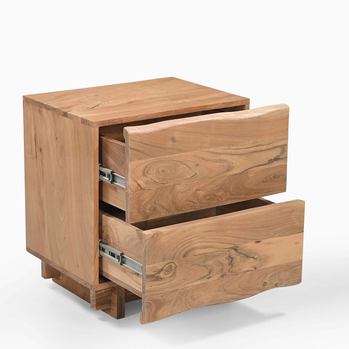 Dawson Rustic Acacia Wood Two Drawer Bedside Table – image 4