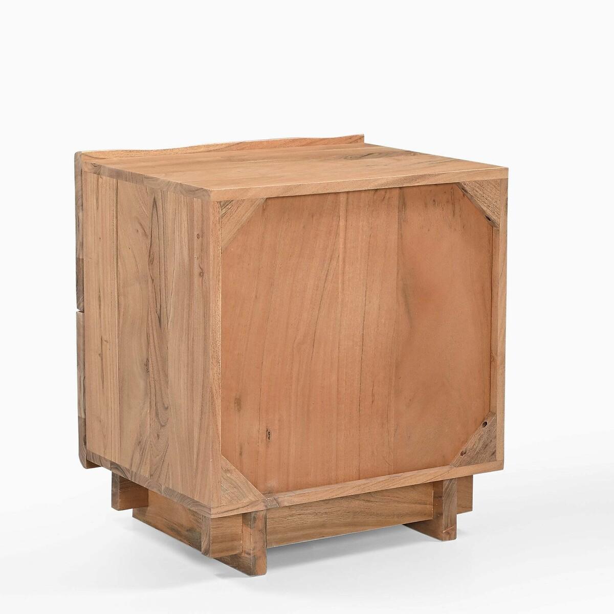 Dawson Rustic Acacia Wood Two Drawer Bedside Table – image 7