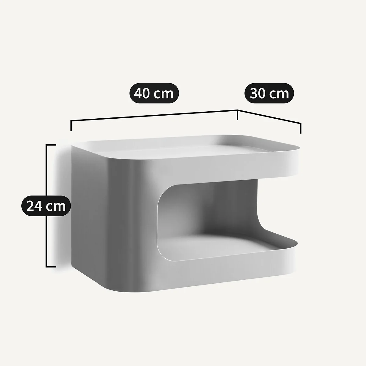 Sandoval Steel Wall-Mounted Bedside Table with 1 Compartment – image 5