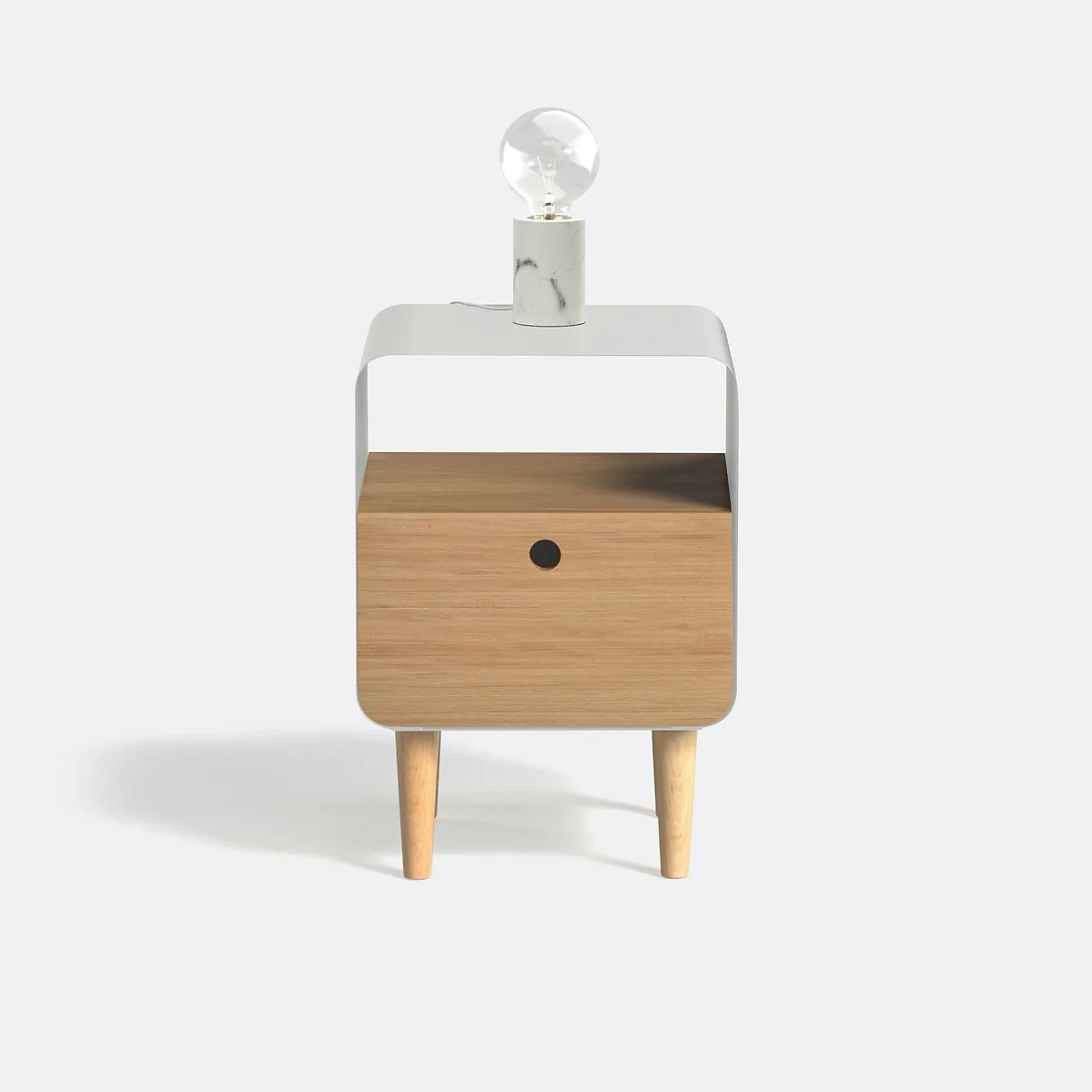Joris Bedside Table in Ash Veneer and Metal – image 3
