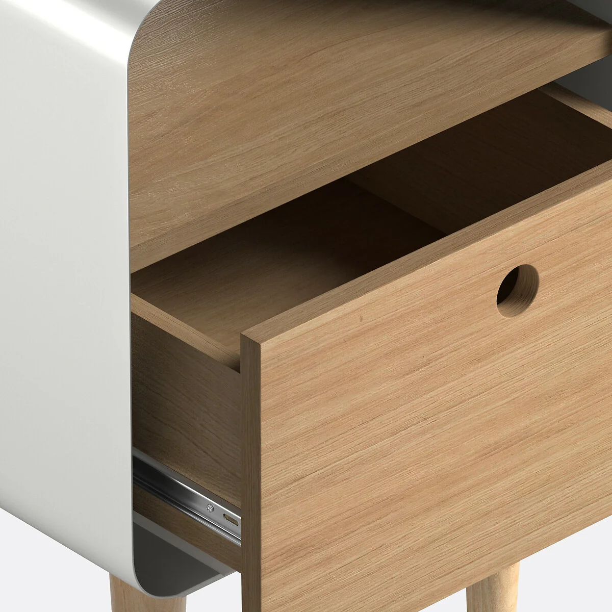 Joris Bedside Table in Ash Veneer and Metal – image 4