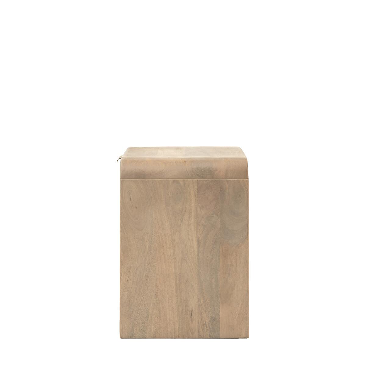 Corven Large Fluted Mango Wood 1 Drawer Bedside Table – image 6