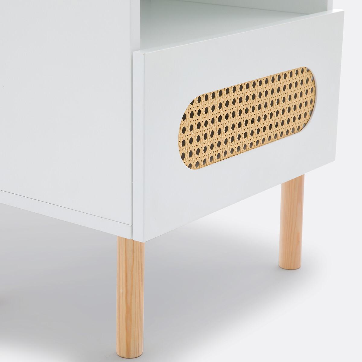 Pacome 1-Drawer Bedside Table with Canework Detail – image 6